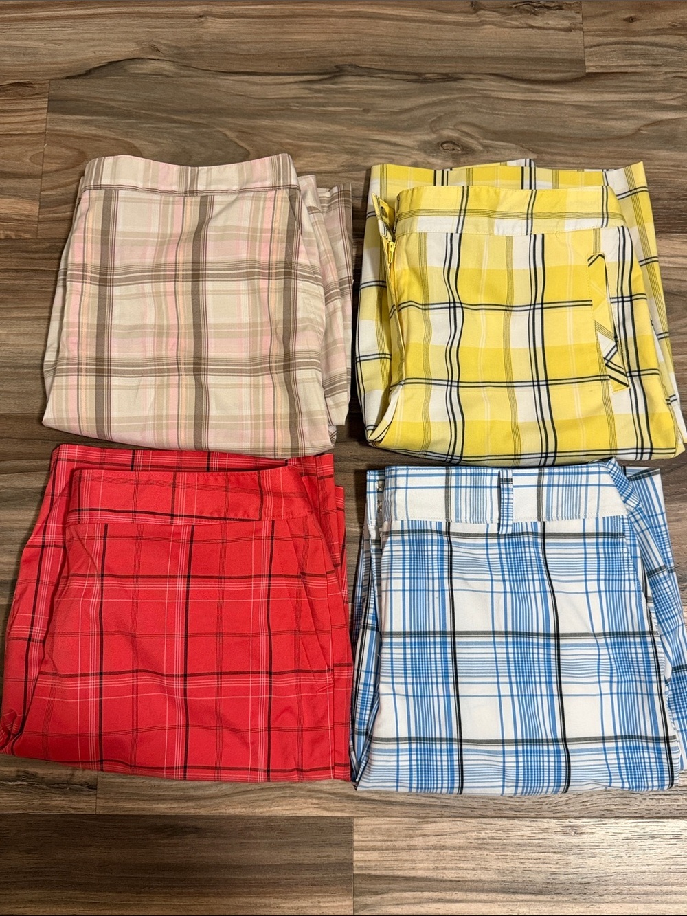 IZOD PerformX Cool-FX Womens Plaid Golf Shorts Bundle (4) Sz. 16 Flat Front